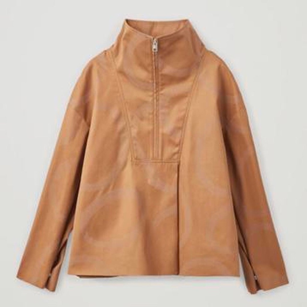 COS printed Cotton tan Zip-Front Utility Jacket